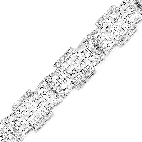 0.48 Carat Genuine White Diamond Sterling Silver Bracelet
