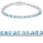 8.84 Carat Genuine Blue Zircon & Topaz Sterling Silver Bracelet