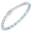 8.84 Carat Genuine Blue Zircon & Topaz Sterling Silver Bracelet