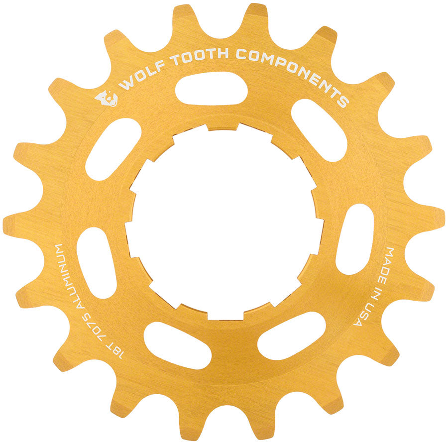 Wolf Tooth Single Speed Aluminum Cog - 18t Gold