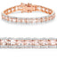Pulsera de Morganita Genuina Baño de Oro Rosa de 18K en Plata de Ley