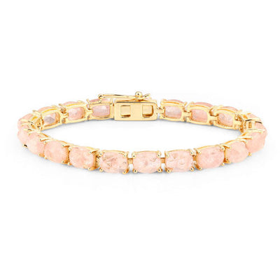 Bracelet en argent sterling de 34,50 carats en morganite véritable