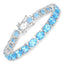 Pulsera de Topacio Azul Suizo Genuino de 35.20 Quilates en Plata Esterlina