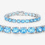 Pulsera de Topacio Azul Suizo Genuino de 35.20 Quilates en Plata Esterlina