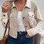 Chaqueta de Manga Larga con Botones de Houndstooth para Mujer