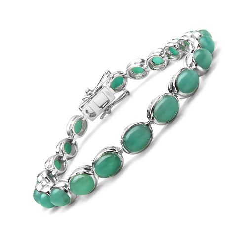 Pulsera de Esmeralda Genuina de 23.10 Quilates en Plata Esterlina .925