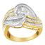 10KT Two-Toned Gold Diamond Bypass Ring