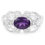 Anillo de Plata Esterlina con Amatista de 2.75 Quilates y Zirconia Blanca
