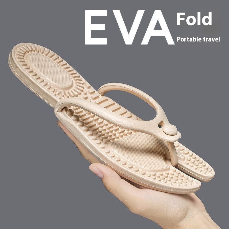 Foldable Travel Couple Flip Flops - Plus Size Options