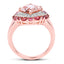 Anillo de Morganita y Turmalina Rosa Bañado en Oro Rosa de 14K