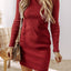 Luxury Mock Neck Long Sleeve Mini Dress