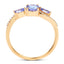 0.70 Carat Genuine Tanzanite and White Diamond 14K Yellow Gold Ring