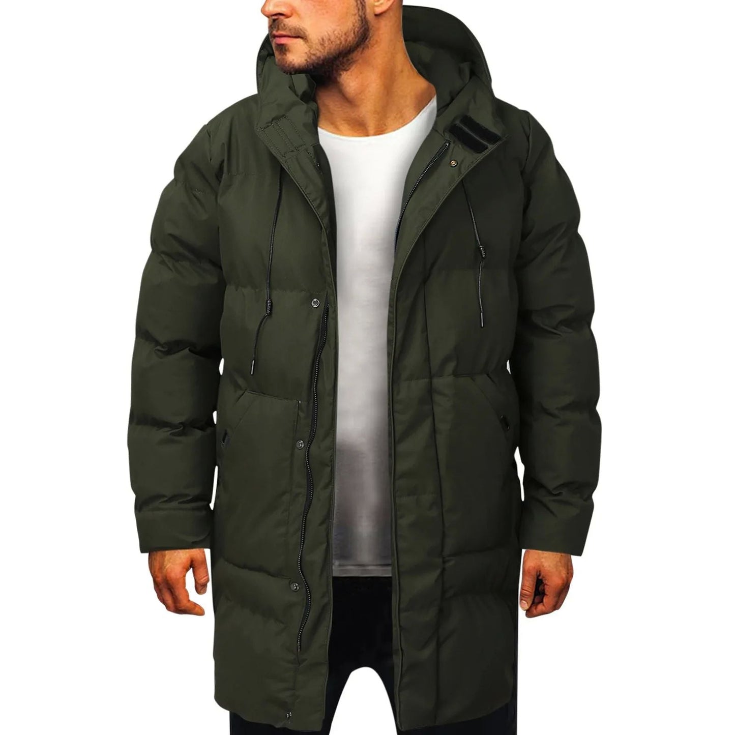 Premium Casual Hooded Long Snow Jacket for Men