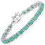 6.96 Carat Genuine Emerald and White Topaz Bracelet