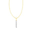 Elegant 14k Yellow Gold Bar Pendant with Diamonds