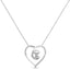 Collier en forme de cœur ouvert en argent sterling .925 avec ruban de sensibilisation torsadé