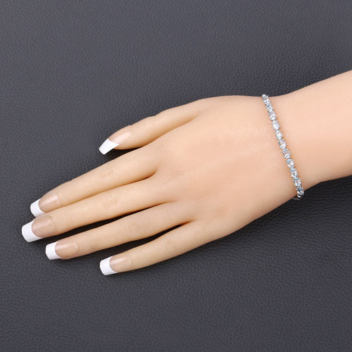 Elegant 2.20 Carat Aquamarine Sterling Silver Bracelet