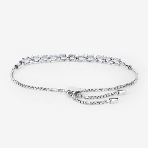 Elegant 2.20 Carat Aquamarine Sterling Silver Bracelet