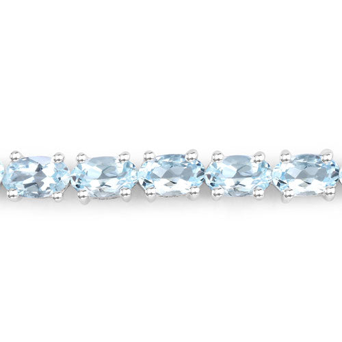 Elegant 2.20 Carat Aquamarine Sterling Silver Bracelet