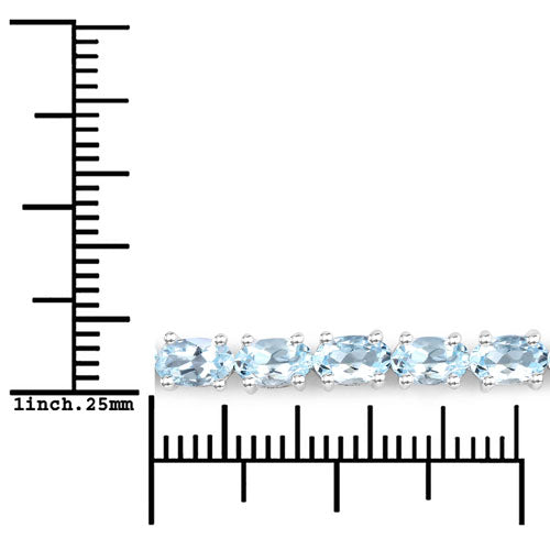 Elegant 2.20 Carat Aquamarine Sterling Silver Bracelet