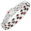 24.08 Carat Genuine Opal and Garnet Sterling Silver Bracelet