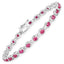 Pulsera de Rubí Genuino de 5.50 Quilates en Plata Esterlina .925