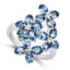 3.40 Carat Genuine Blue Sapphire Sterling Silver Engagement Ring