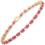 Bracelet de tennis en argent sterling plaqué or jaune 14K avec rubis