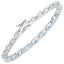 Pulsera de plata esterlina con aguamarina genuina de 8.80 quilates