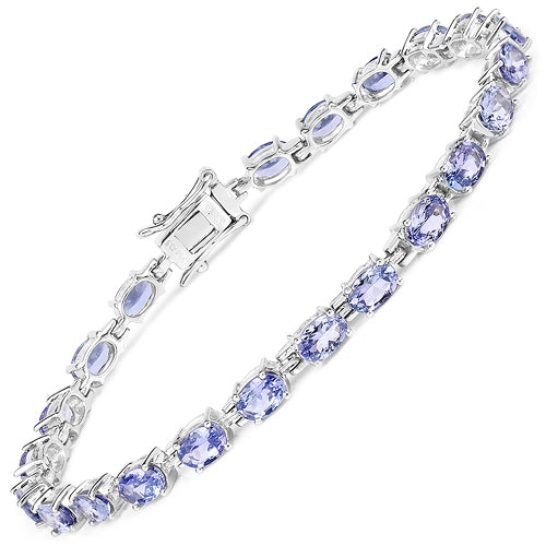 Pulsera de Plata Esterlina con Tanzanita Genuina de 9.68 Quilates