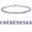 Pulsera de Plata Esterlina con Tanzanita Genuina de 9.68 Quilates
