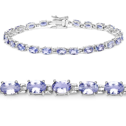 Pulsera de Plata Esterlina con Tanzanita Genuina de 9.68 Quilates