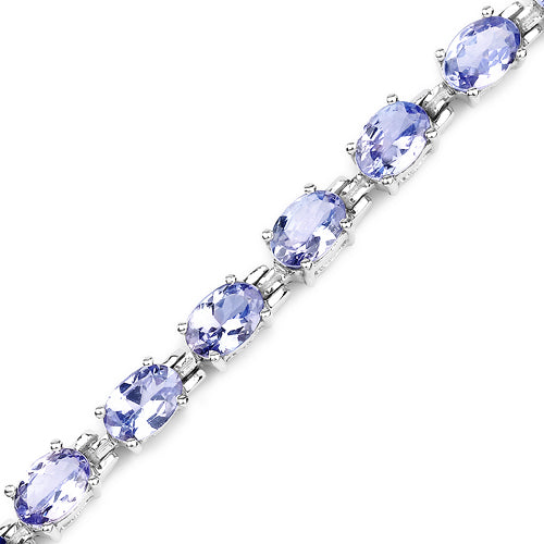 Pulsera de Plata Esterlina con Tanzanita Genuina de 9.68 Quilates
