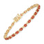 Bracelet en saphir orange véritable de 7,00 carats en or jaune 14K