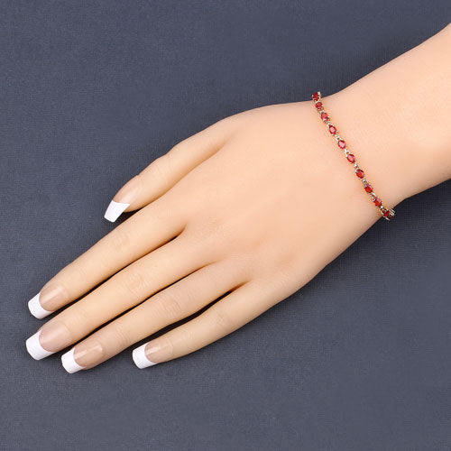 Bracelet en saphir orange véritable de 7,00 carats en or jaune 14K