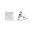 10K White Gold 1/2 Cttw Princess Diamond Square and Swirl Stud Earrings
