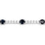 Bracelet en saphir bleu véritable de 6,21 carats et zircon blanc