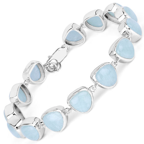 Pulsera de Plata Esterlina con Aguamarina de 25.90 Quilates