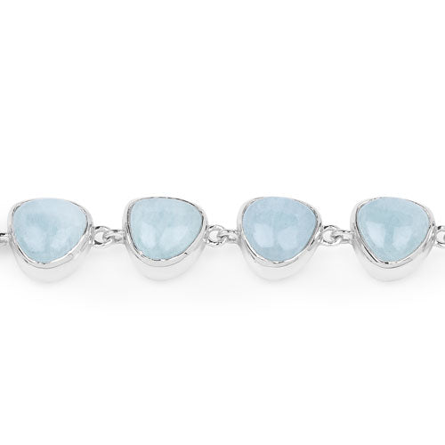 Pulsera de Plata Esterlina con Aguamarina de 25.90 Quilates