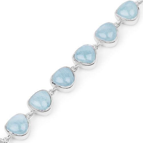 Pulsera de Plata Esterlina con Aguamarina de 25.90 Quilates