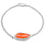 Bracelet en argent sterling de 5,50 carats en carnelian véritable et topaze blanche