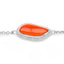 Bracelet en argent sterling de 5,50 carats en carnelian véritable et topaze blanche