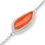 Bracelet en argent sterling de 5,50 carats en carnelian véritable et topaze blanche