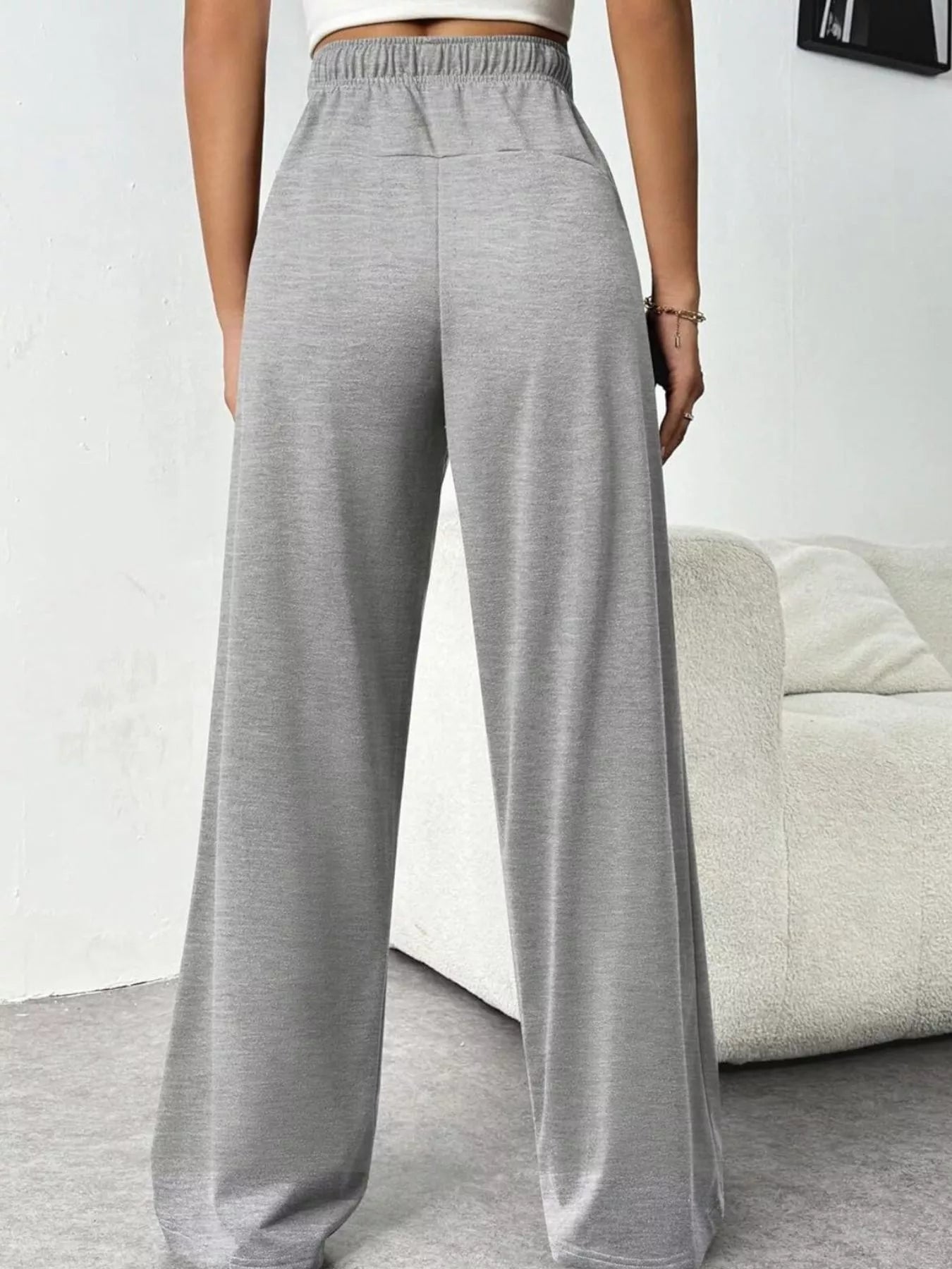 Pantalones de Pierna Ancha con Cuerda para un Estilo Sin Esfuerzo