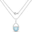 Pendentif en Topaze Bleue Suisse de 4,08 Carats et Topaze Blanche en Argent Sterling