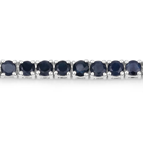 Bracelet en saphir bleu véritable de 2,41 carats et zircon blanc