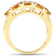 Bague en Citrine et Topaze Blanche Plaquée Or Jaune 14K