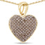 Pendentif en forme de cœur plaqué or jaune 14K avec diamants champagne