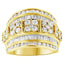 Anillo de cóctel de diamantes de múltiples filas de plata esterlina .925 - Talla 7