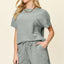 Double Take Full Size Texture T-Shirt and Shorts Set